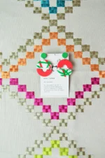 Pendiente Estrella de Galiana Studio, pendientes artesanales de tres piezas en arcilla polimérica, hechos a mano